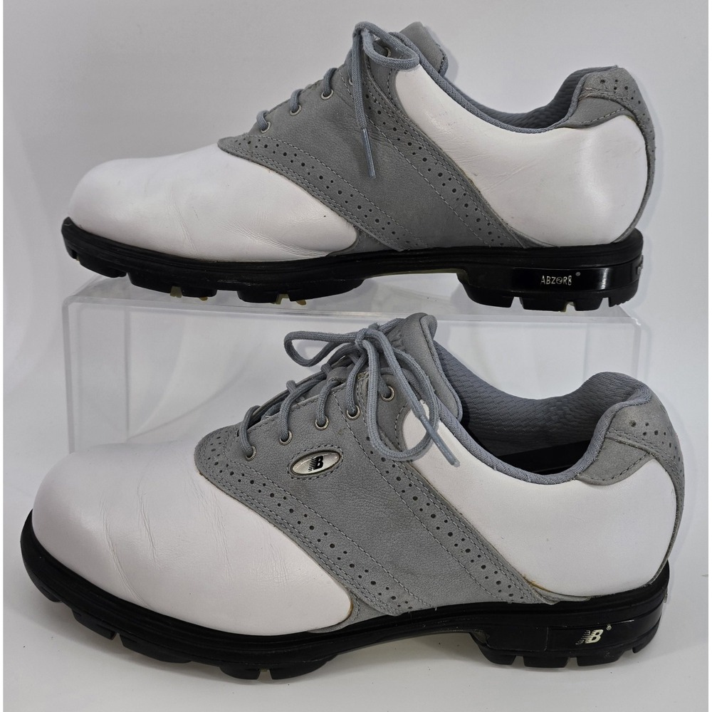 New Balance 1275 Women's Golf Shoes Sz 9 White‎ Gray Spiked Leather Comfort